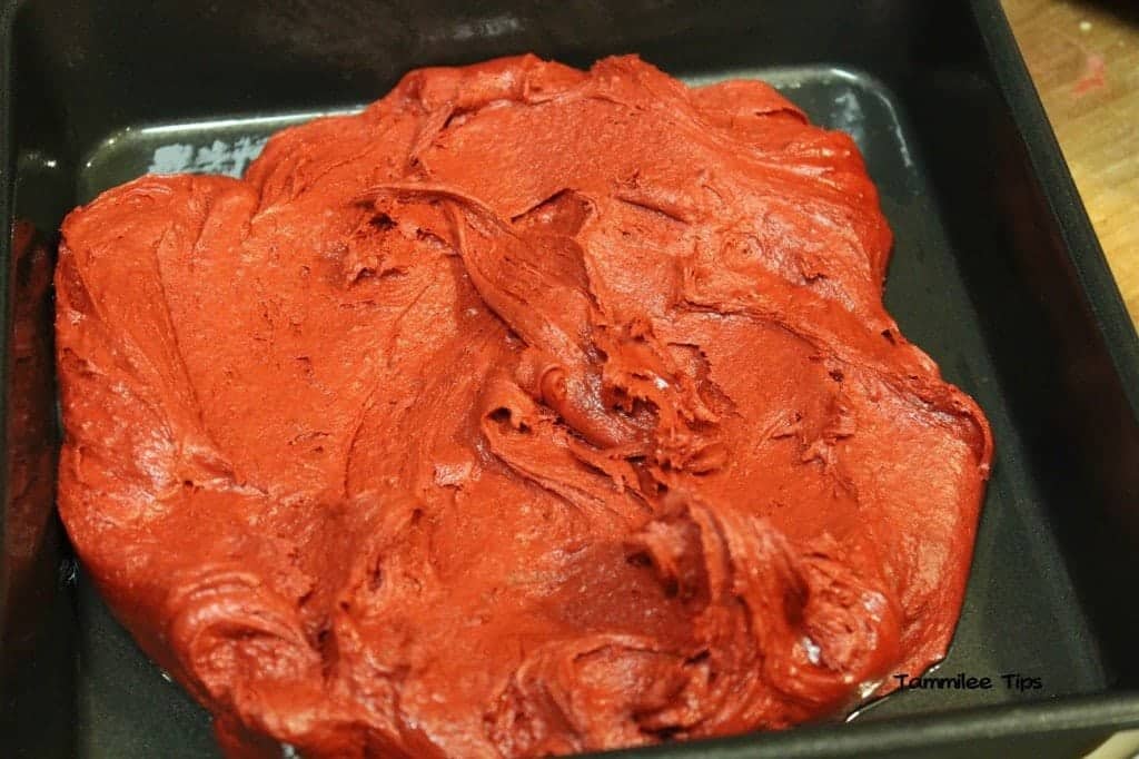 Red Velvet Brownies in the Pan