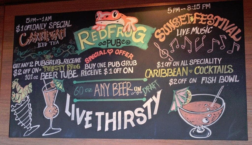 Live Thirsty at the Red Frog Pub on the Carnival Breeze