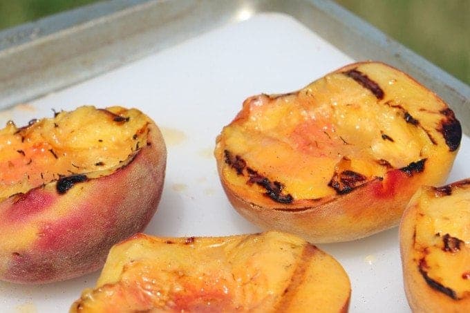Grilled Peaches with Cinnaon Sugar Butter