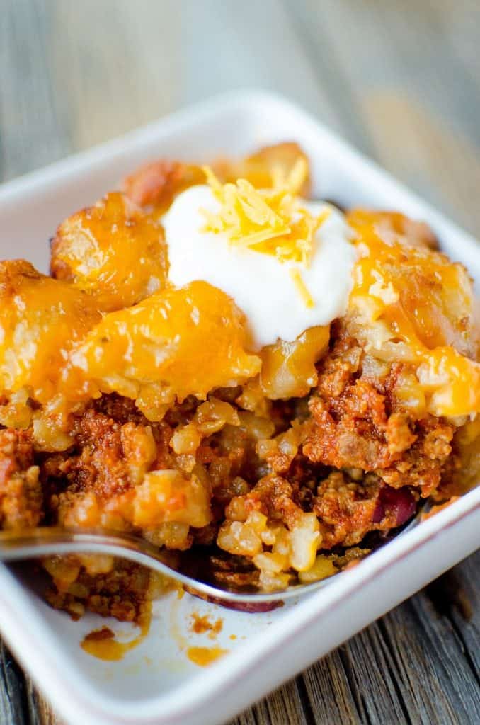 Crock Pot Tater Tot Sloppy Joe Casserole