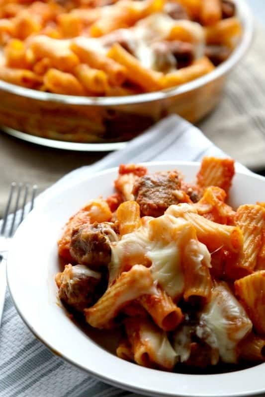 Baked Rigatoni with Mini Meatballs Recipe Tammilee Tips