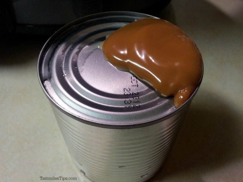Caramel coming out the top of a can