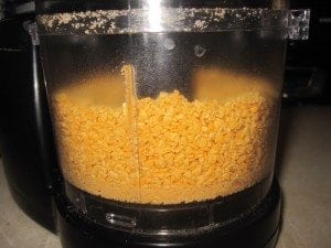 crumbled pringles in a food processor