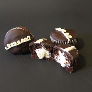 Hostess Chocolate Cupcakes copycat on a black background