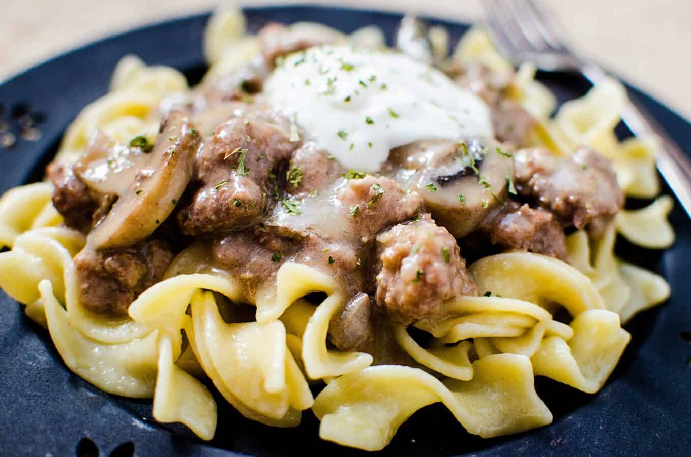 Crock Pot Beef Stroganoff Recipe - Tammilee Tips