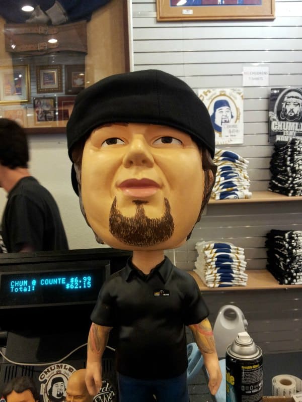 Chumlee large bobblehead near the cash register