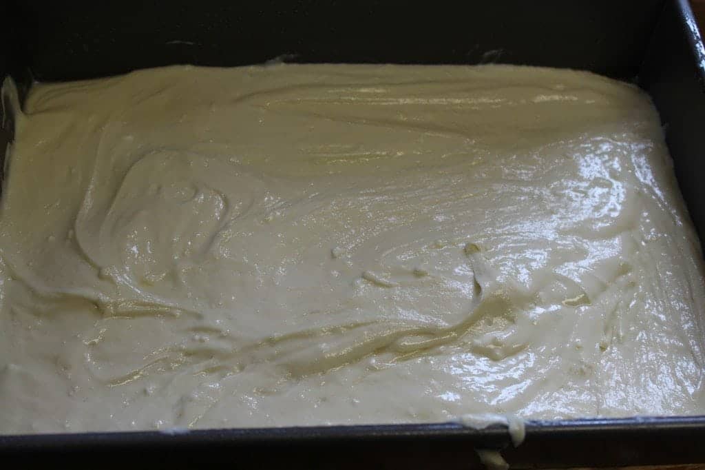 Batter in a cake pan