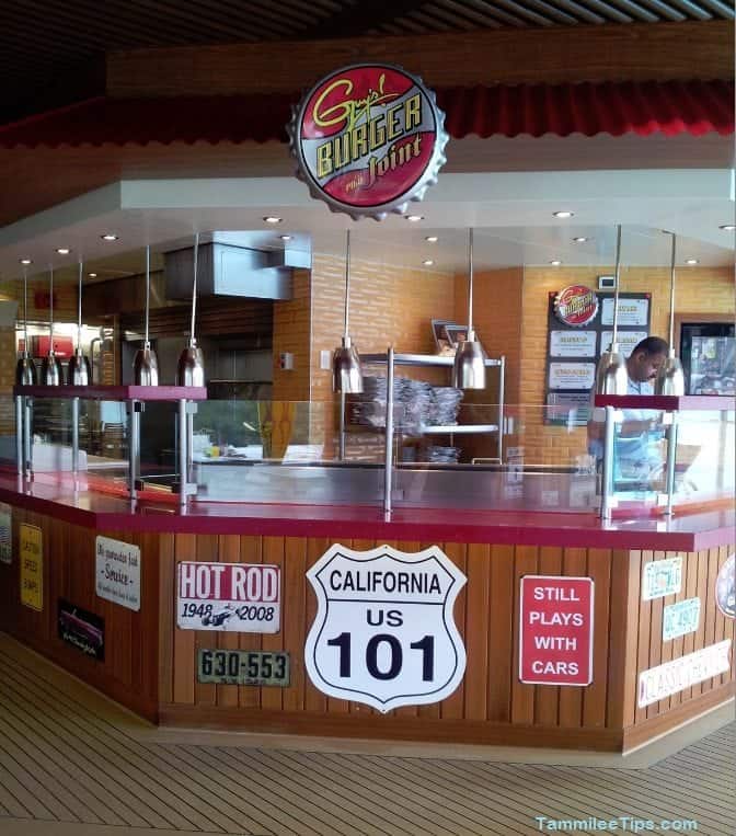 Carnival Breeze Guys Burger Joint counter and signage
