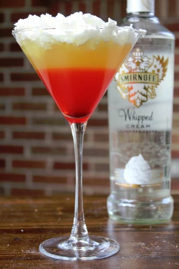 Holiday Candy Corn Cocktail by Tammilee Tips