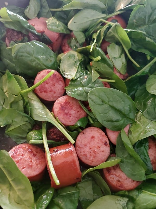 spinach and kielbasa