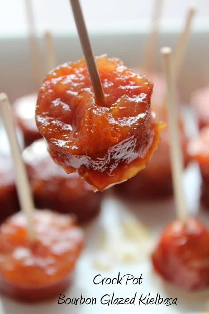 Crock Pot Bourbon Glazed Kielbasa