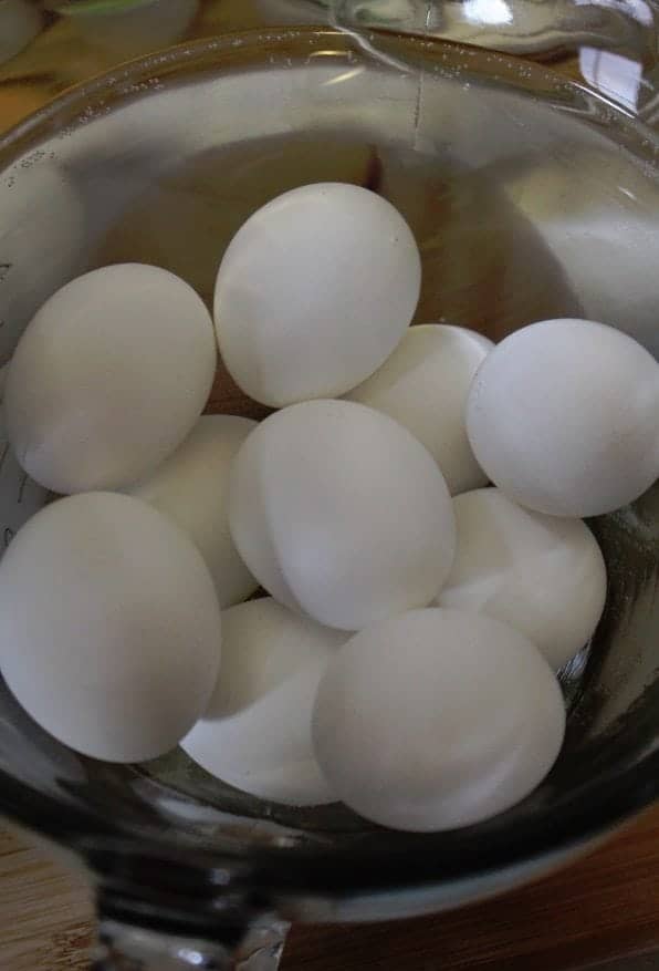 Crock Pot Hard Boiled Eggs cold water bath