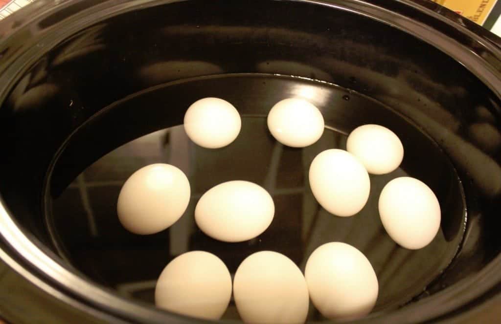 Crock Pot Hard Boiled Eggs in the crock pot