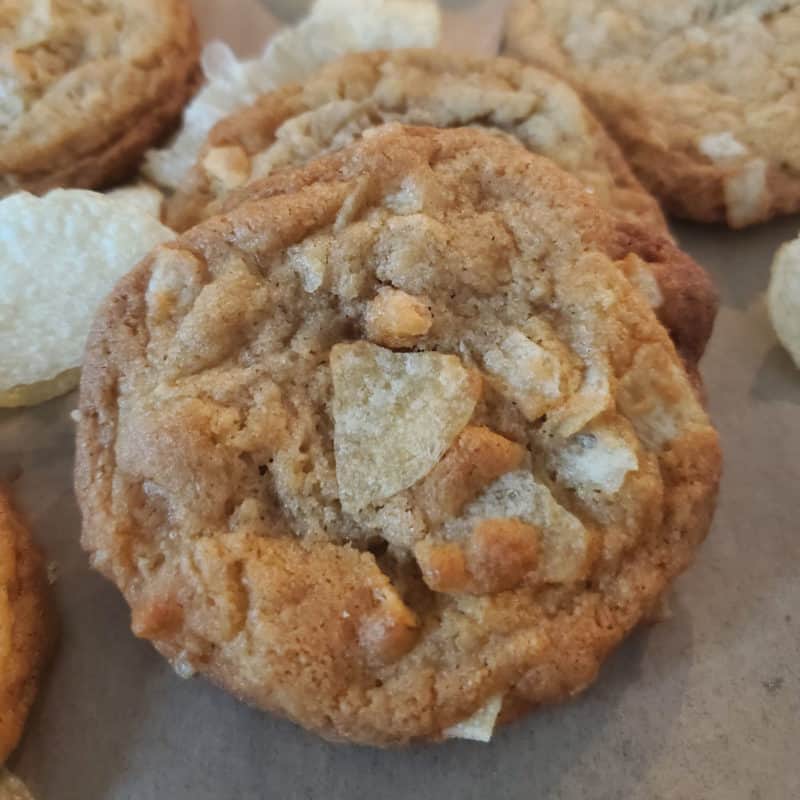 Potato Chip Cookie on parchment paper