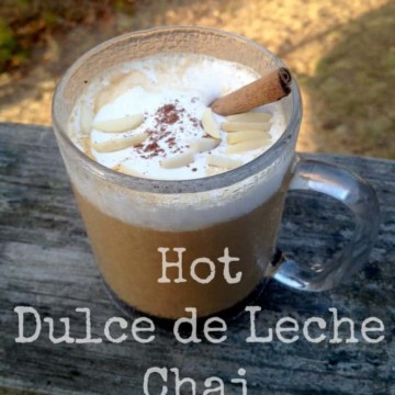 Hot Dulce De Leche Chai in a glass mug