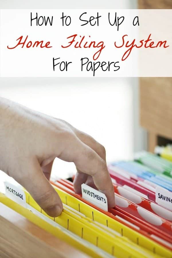 how to set up a home filing system for papers