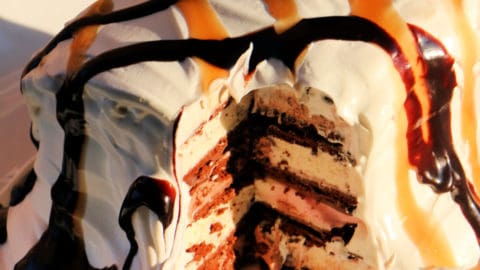 Chocolate Caramel Ice Cream Cake