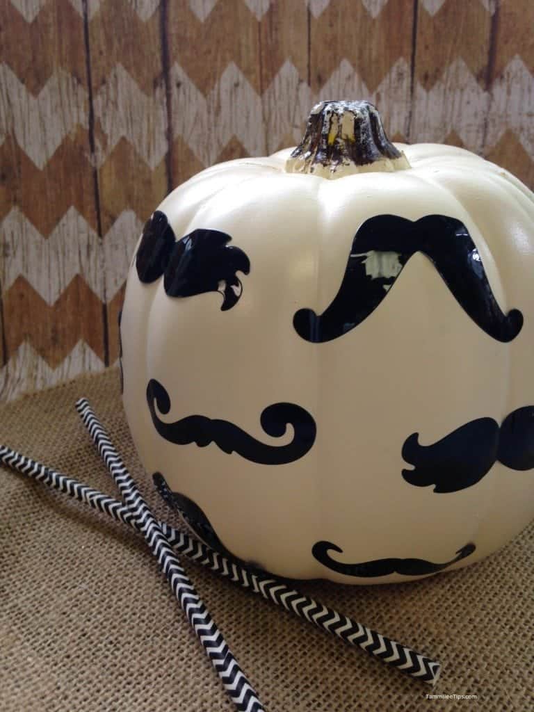 DIY Spooky Mustache Pumpkin