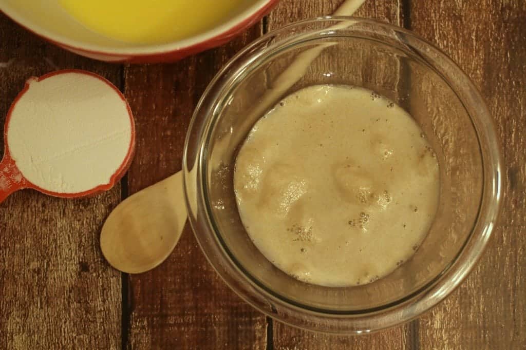 Prepping the Yeast in a glass bowl