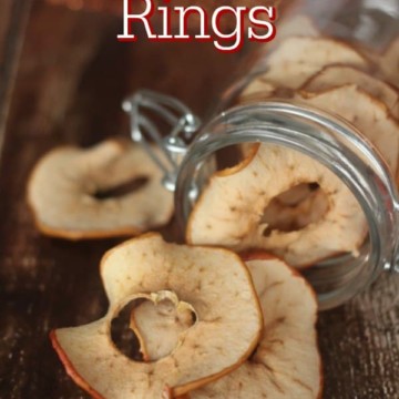 Dried apple rings in a glass jar