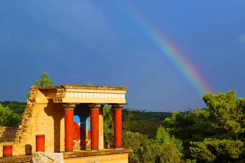 Blog Beautiful Rainbow over Minoan Ruins Crete Greece