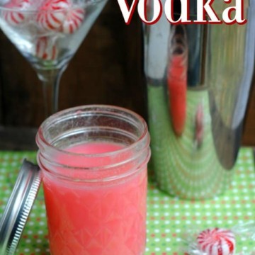 peppermint vodka in a mason jar