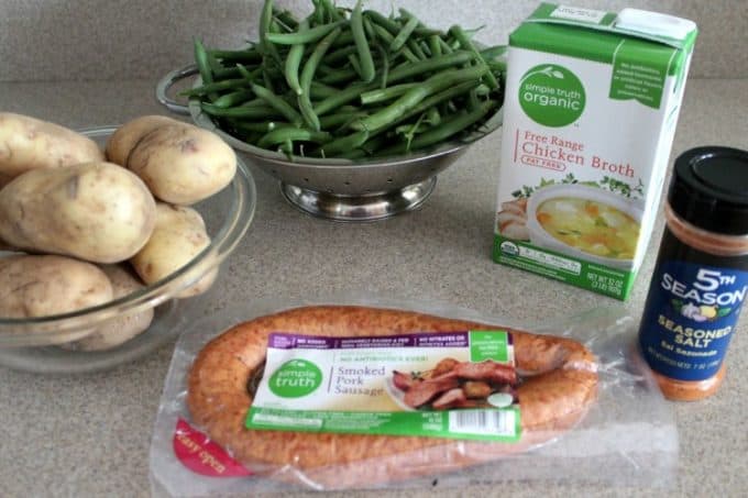 Crockpot Kielbasa and Green Beans with Potatoes Ingredients