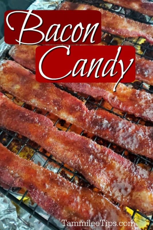 Bacon candy over a aluminum foil lined baking sheet with brown sugar bacon candy