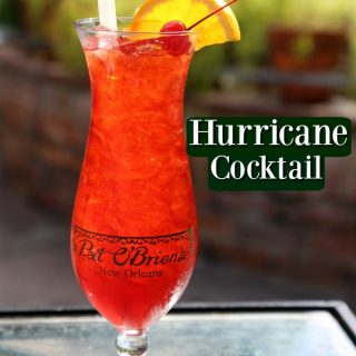 Hurricane Cocktail on an outdoor table