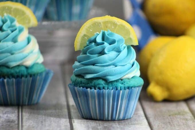 Delicious and fun Easy Homemade from Scratch Blueberry Lemonade Cupcake Recipe great for birthday parties, desserts, picnics, summer barbecues