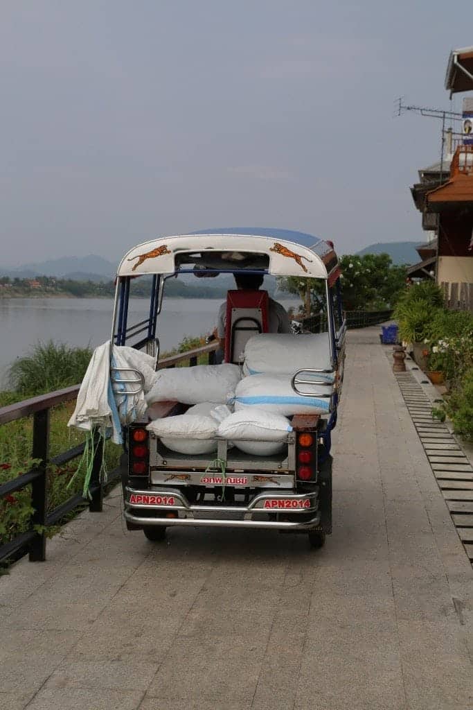 Chaing Khan Thailand tuk tuk along the Mekong River