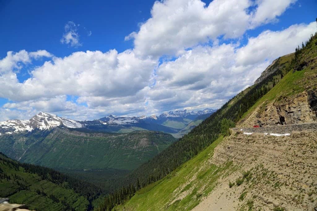 Breathtaking view of the Going to the Sun Road in Glacier National Park