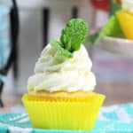 Mint Lemonade Cupcake on a plate