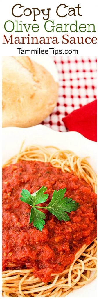 Super easy copy cat Olive Garden Marinara Sauce Recipe! Make your restaurant favorite at home with this copycat sauce recipe! Perfect for pasta night. 