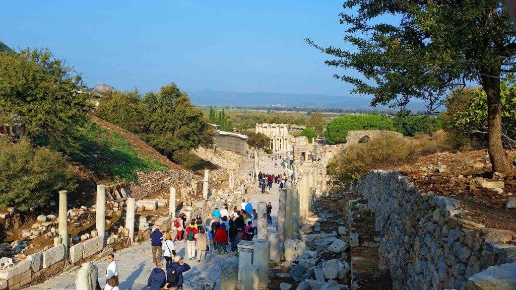 Walking down into Ephesus Turkey