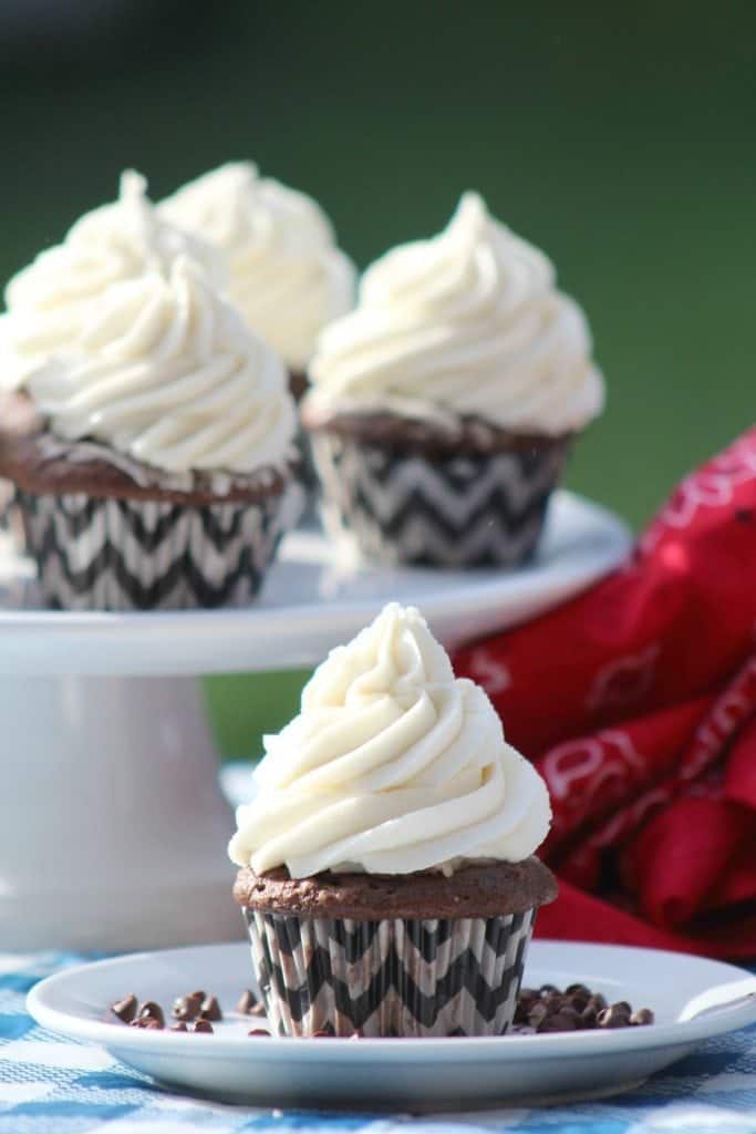 Easy Moist Chocolate Vanilla Homemade from Scratch Cupcake Recipe! Everyone will love these delicious cupcakes perfect for birthday parties, bridal showers, baby showers, engagement parties, holidays and more. Baking these is always a good idea