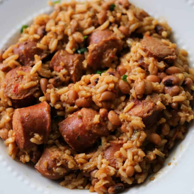 Slow Cooker Hoppin John with Sausage - The Weary Chef