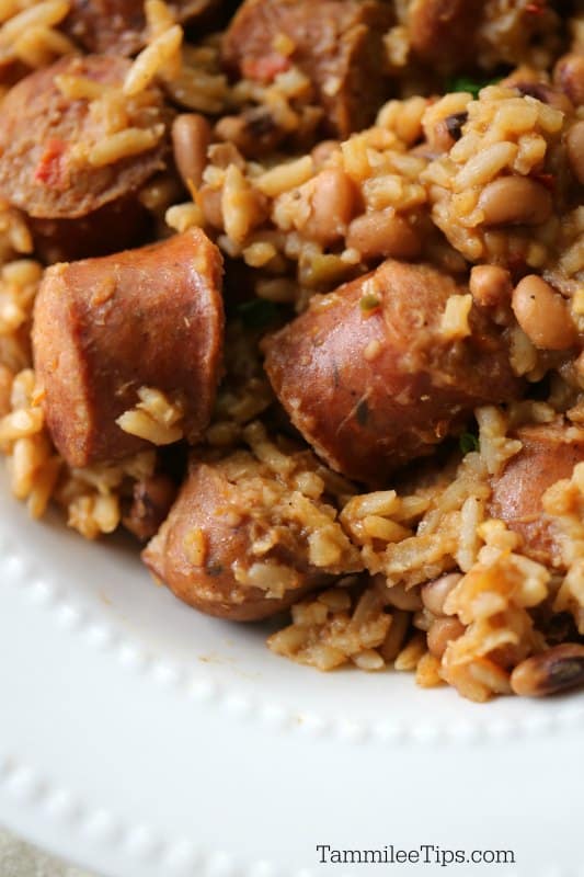 Slow Cooker Hoppin John with Sausage - The Weary Chef