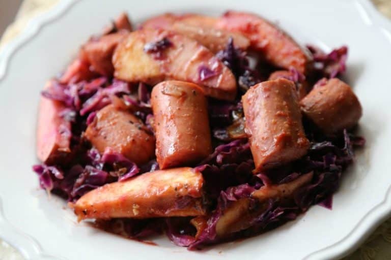 Crock Pot Kielbasa with Red Cabbage and Apples Recipe