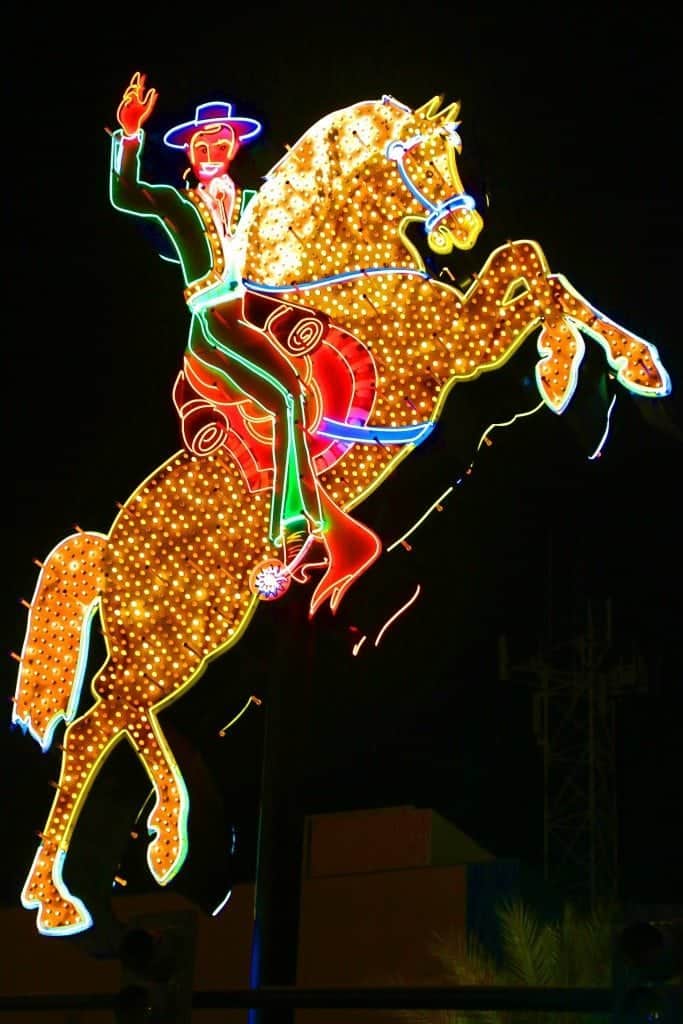 Cowboy and horse sign Freemont Street