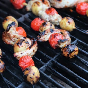 Ranch Steak Kabobs on a barbecue grill