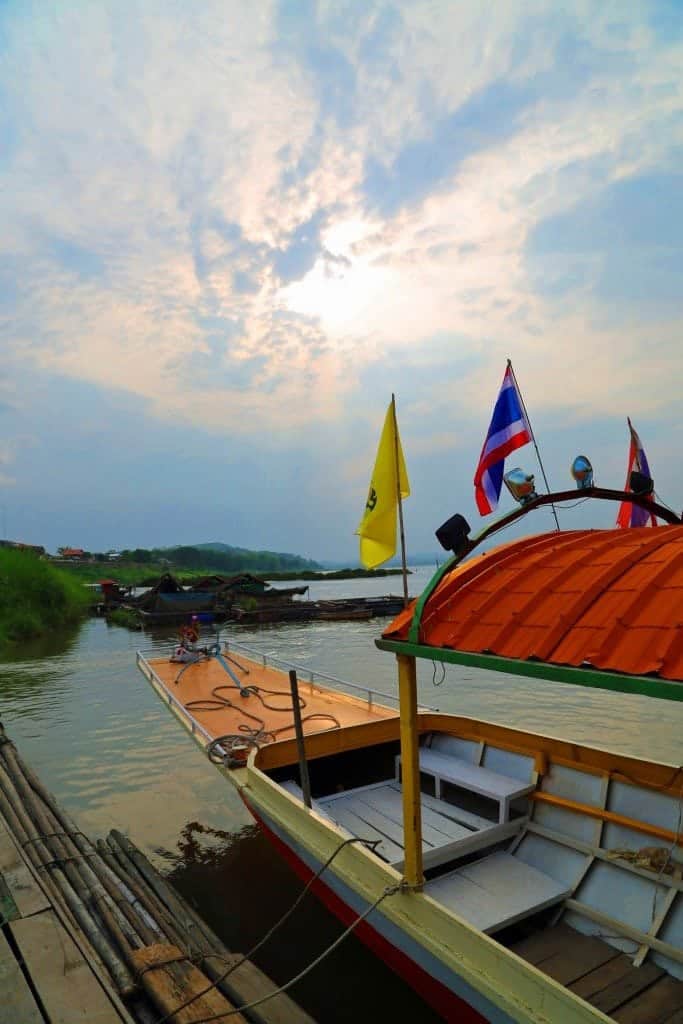 Sunset from the Long Boat on the Mekong River