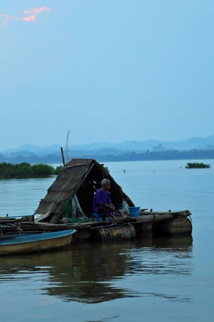 fisherman on the Mekong River