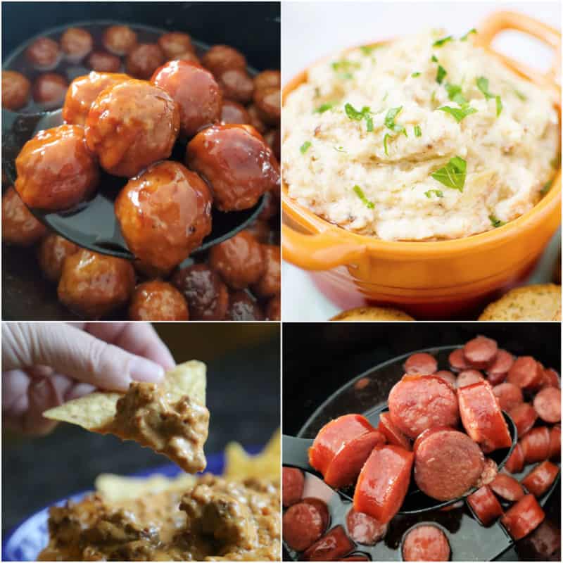 Collage of Crock Pot Appetizer Recipes