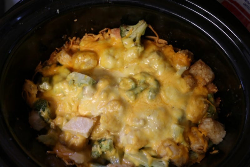 Crock Pot Chicken Tater Tot Casserole - The Country Cook