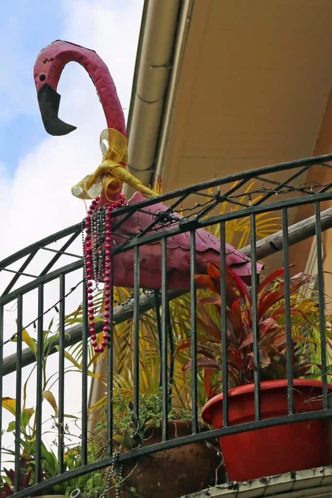 Deck decorations in French Quarter New Orleans