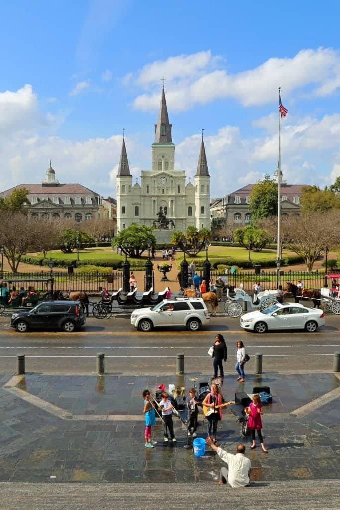 Random band playing in front of Jackson Square New Orleans