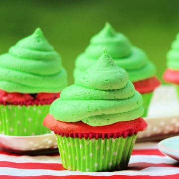 Watermelon Cupcake with green icing