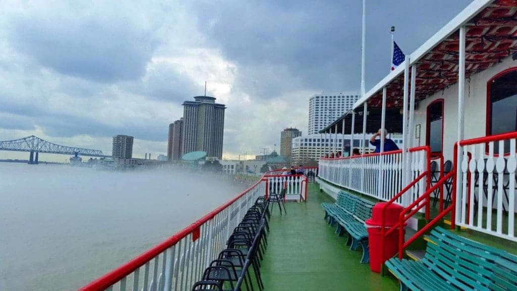 foggy day on the Steamboat Natchez New Orleans