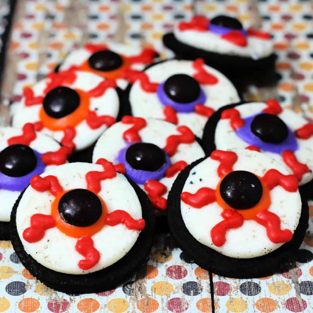 crazy eye cookies stacked together